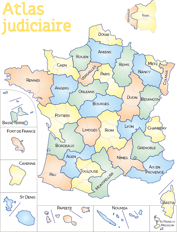 Carte des cours d'appel