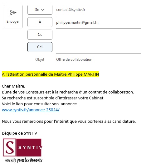 Modèle e-mail prospection Avocat
